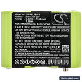 Pelican 3715Z0 LED ATEX 2015 Replacement Battery, 4.8V, 1500mAh, Ni-MH 3