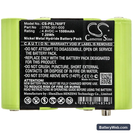 Pelican 3715Z0 LED ATEX 2015 Replacement Battery, 4.8V, 1500mAh, Ni-MH 3