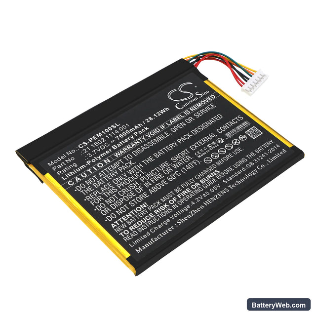 ParTner EM-100 Replacement Battery, 3.7V, 7600mAh, Li-Polymer 1