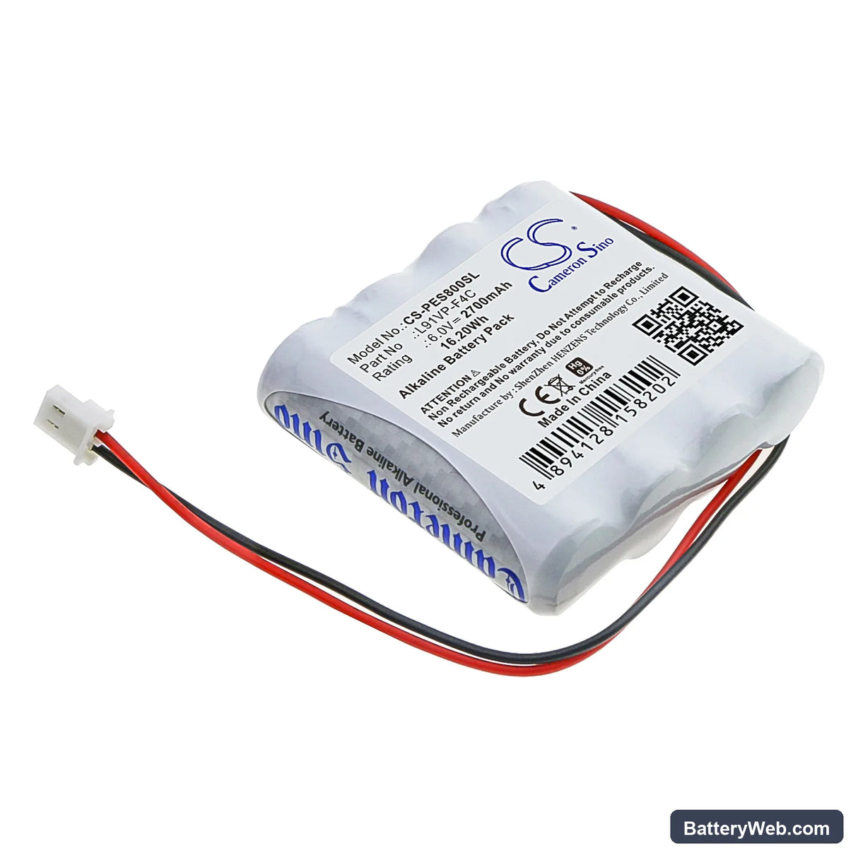 Purell ES8 Hand Sanitizer Dispenser Replacement Battery, 6V, 2700mAh, Alkaline 1