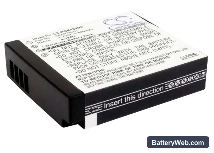 Panasonic Lumix DMC-GM1 Replacement Battery, 7.2V, 600mAh, Li-ion 1