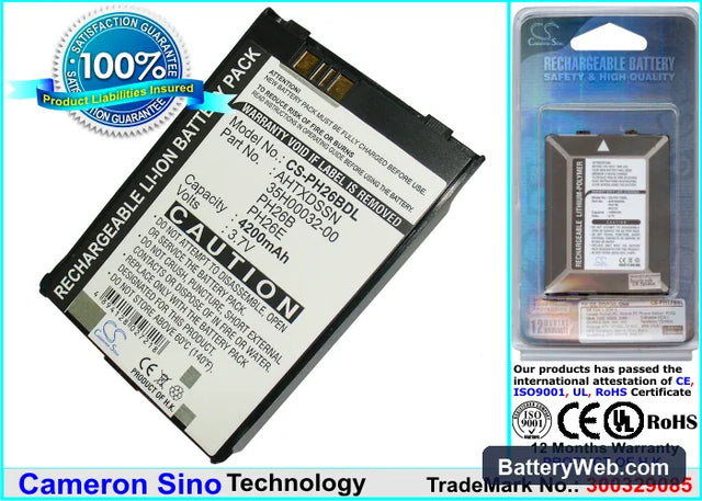 Qtek 9090 Replacement Battery, 3.7V, 4200mAh, Li-ion 1