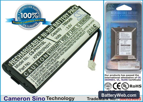 Philips FIZFO-311 Replacement Battery, 3.6V, 750mAh, Ni-MH 1