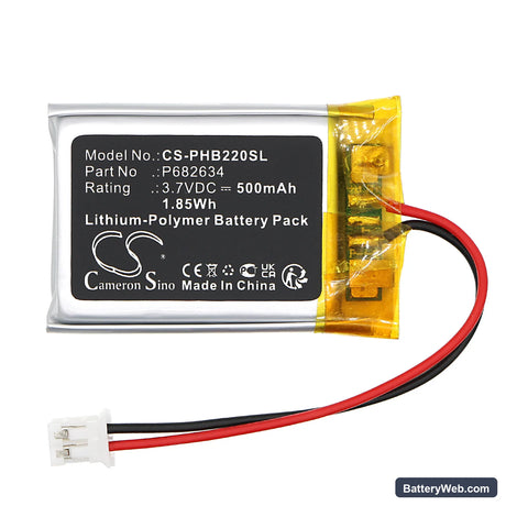 Philips BT2200B Replacement Battery, 3.7V, 500mAh, Li-Polymer 3