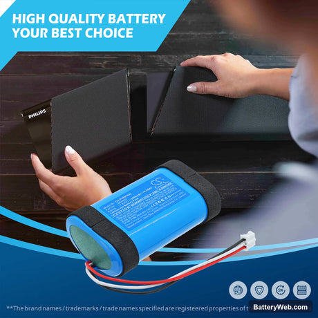 Philips Audio Fidelio B97/1 Replacement Battery, 7.4V, 2600mAh, Li-ion 6