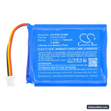 Philips ESee CAM101BL/00 Replacement Battery, 3.7V, 700mAh, Li-ion 3