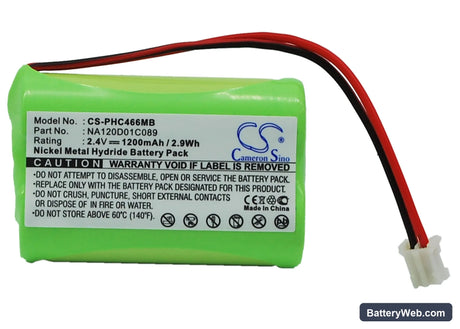 Philips SBC-SC477 Replacement Battery, 2.4V, 1200mAh, Ni-MH 5