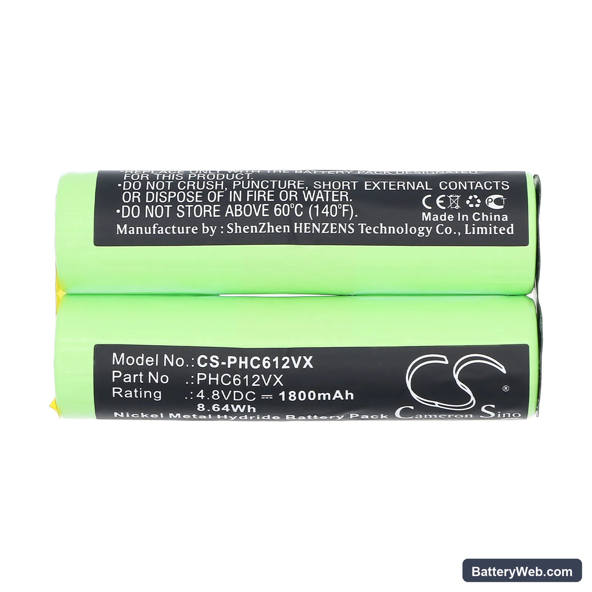 Philips FC6125 Replacement Battery, 4.8V, 1800mAh, Ni-MH 5
