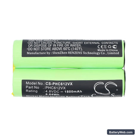 Philips FC6125 Replacement Battery, 4.8V, 1800mAh, Ni-MH 5