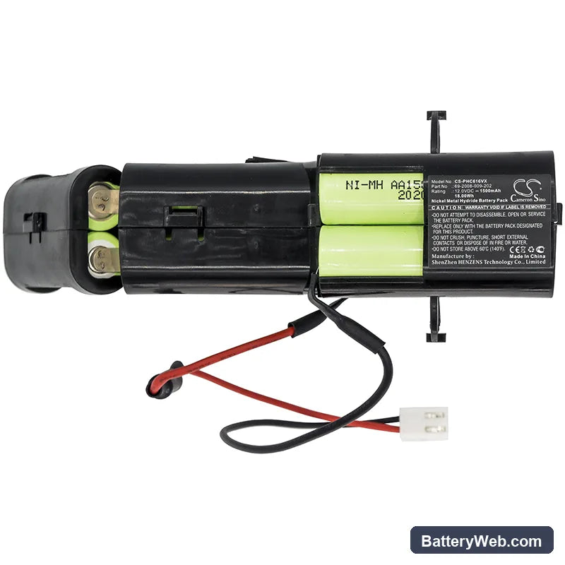 Philips FC6162 Replacement Battery, 12V, 1500mAh, Ni-MH 3