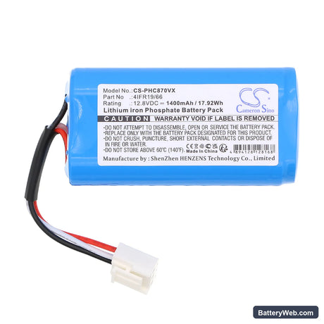 Philips FC8700 Replacement Battery, 12.8V, 1400mAh, LiFePO4 3