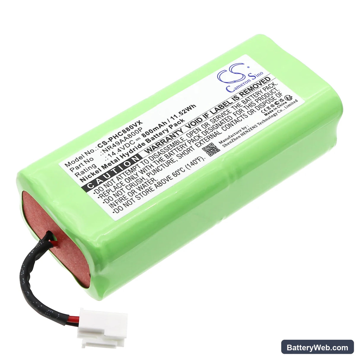 Taurus Striker Slim 079748 Replacement Battery, 14.4V, 800mAh, Ni-MH 1