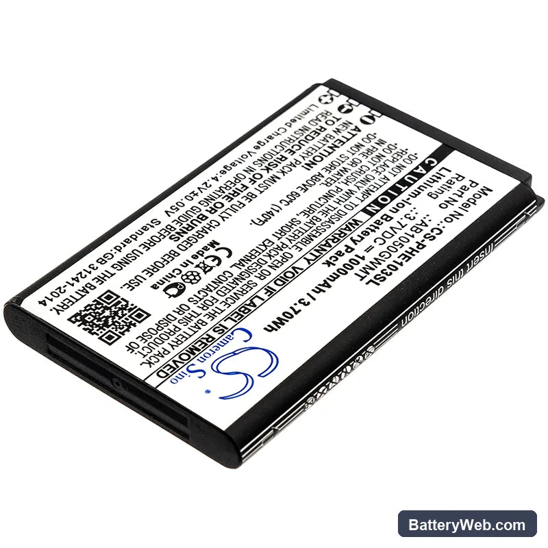 Philips E103 Replacement Battery, 3.7V, 1000mAh, Li-ion 2