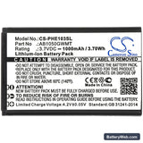 Philips E103 Replacement Battery, 3.7V, 1000mAh, Li-ion 3