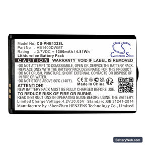 Philips E132 Replacement Battery, 3.7V, 1300mAh, Li-ion 1