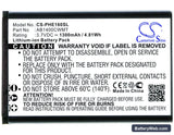 Philips E160 Replacement Battery, 3.7V, 1300mAh, Li-ion 1