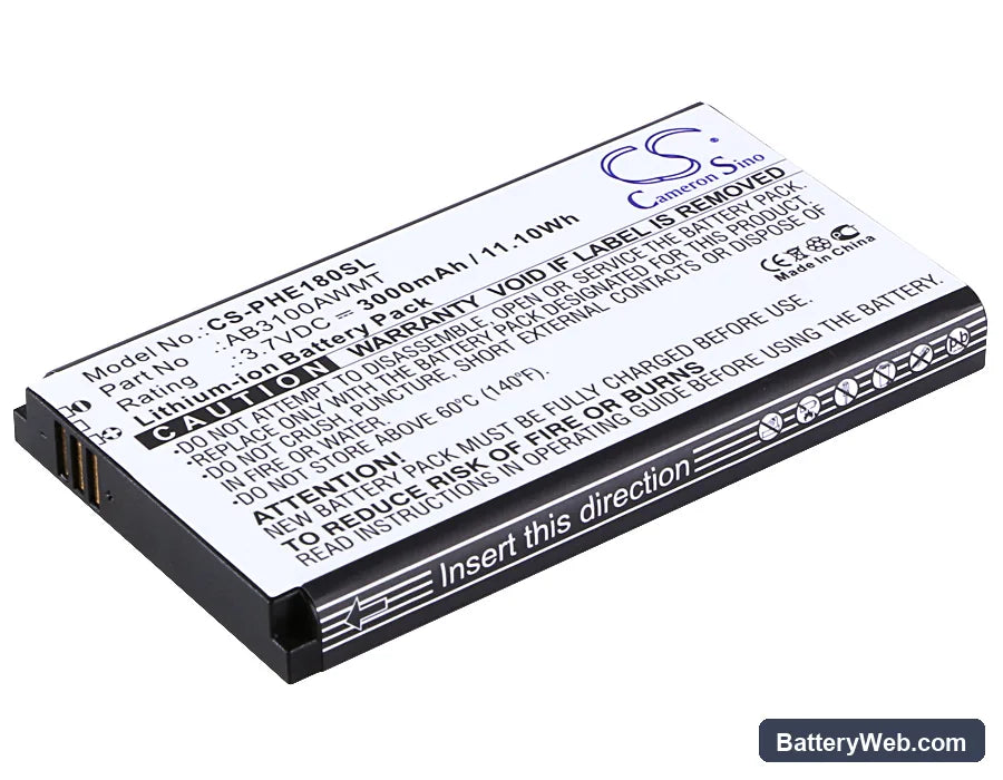 Philips Xenium E180 Replacement Battery, 3.7V, 3000mAh, Li-ion 1