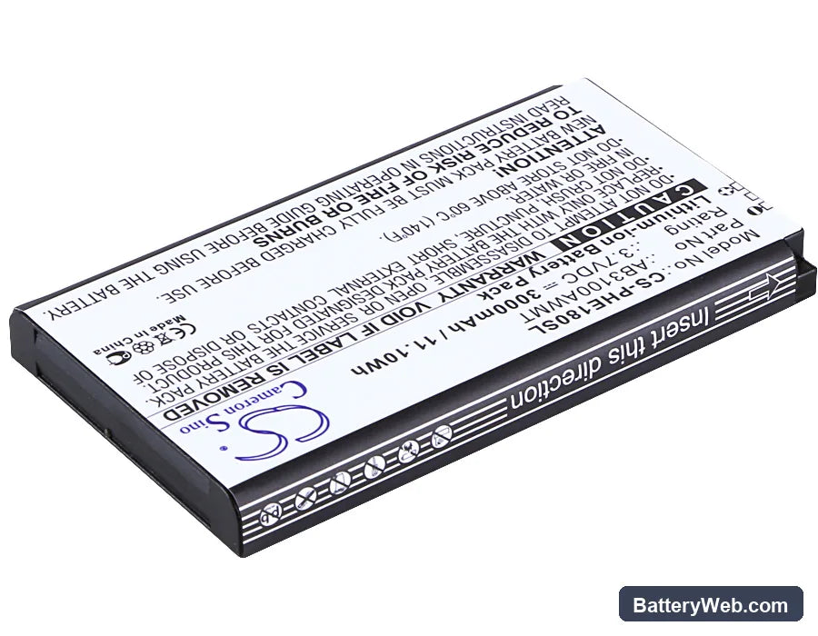 Philips Xenium E180 Replacement Battery, 3.7V, 3000mAh, Li-ion 2