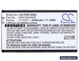 Philips Xenium E180 Replacement Battery, 3.7V, 3000mAh, Li-ion 5