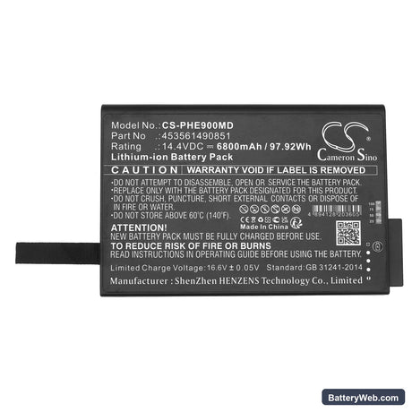 Philips Sparq Replacement Battery, 14.4V, 6800mAh, Li-ion 5