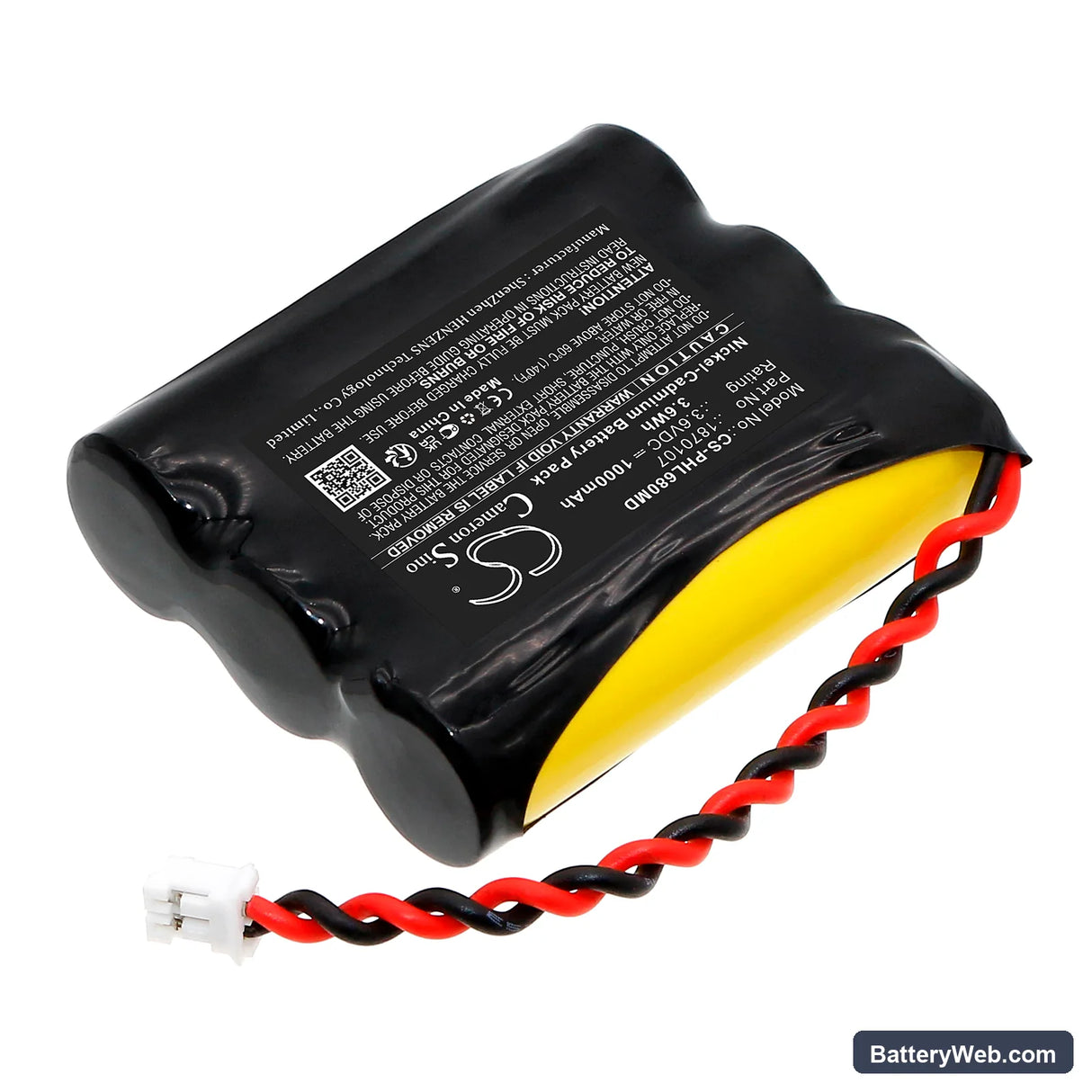 Philips Lifeline Systems 6800XT Communicator Replacement Battery, 3.6V, 1000mAh, Ni-CD 2