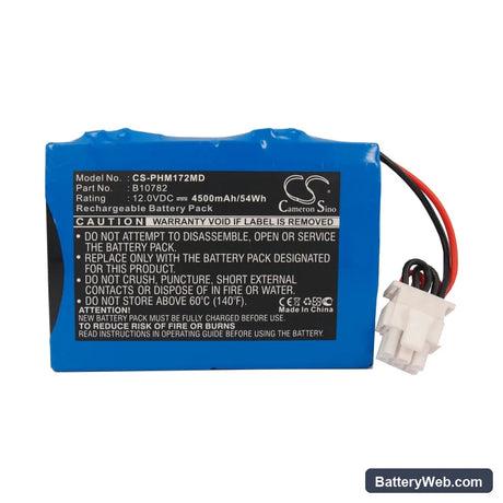 Philips M1722A/B Replacement Battery, 12V, 4500mAh, Sealed Lead Acid 5