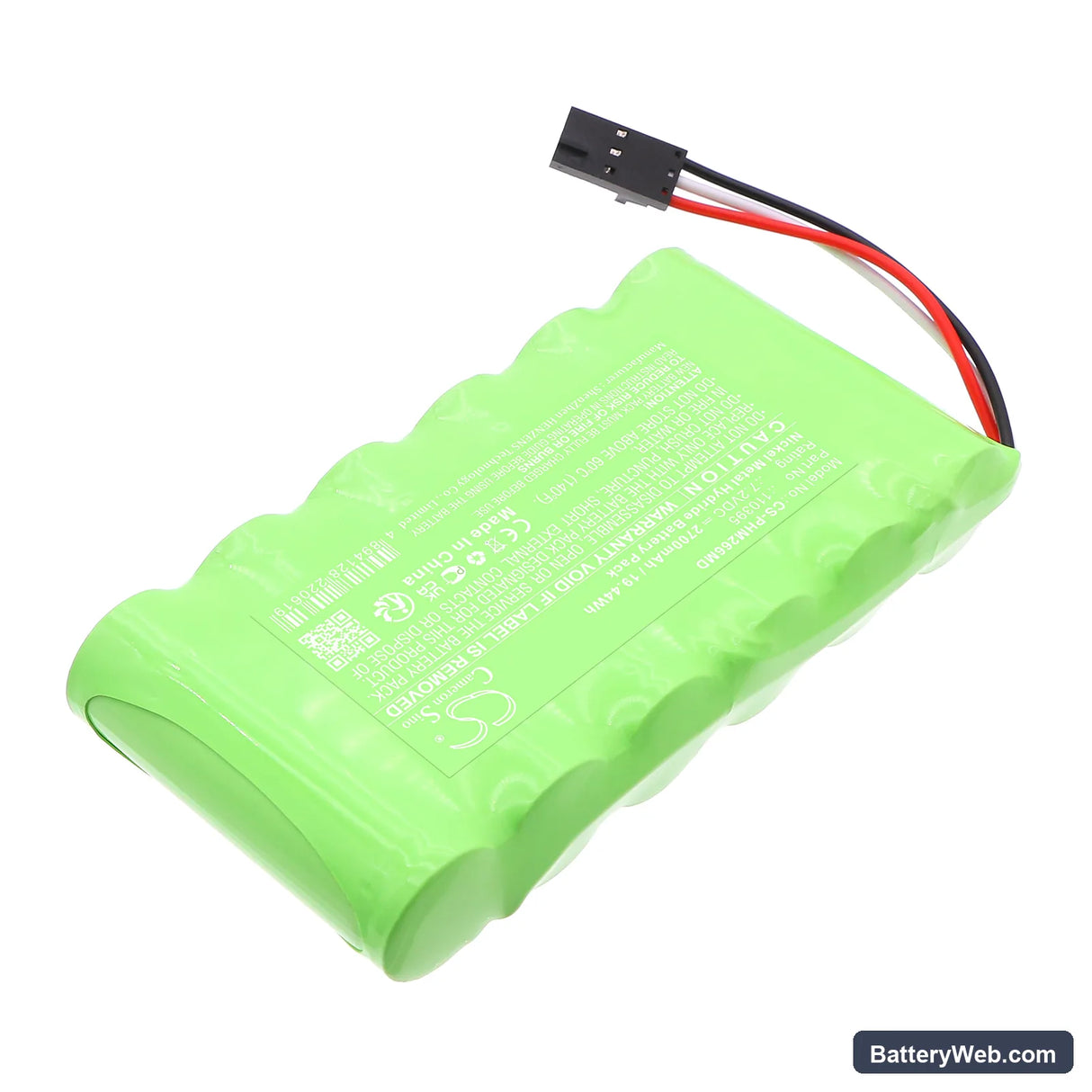 Philips PageWriter 10 Replacement Battery, 7.2V, 2700mAh, Ni-MH 2