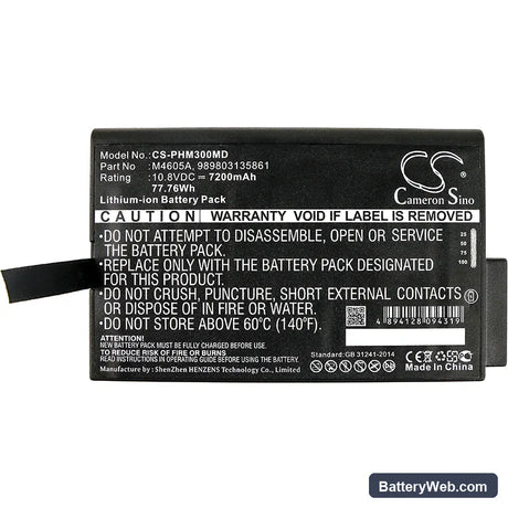 Philips 740 Select Vital Signs Monitor Replacement Battery, 10.8V, 7200mAh, Li-ion 5