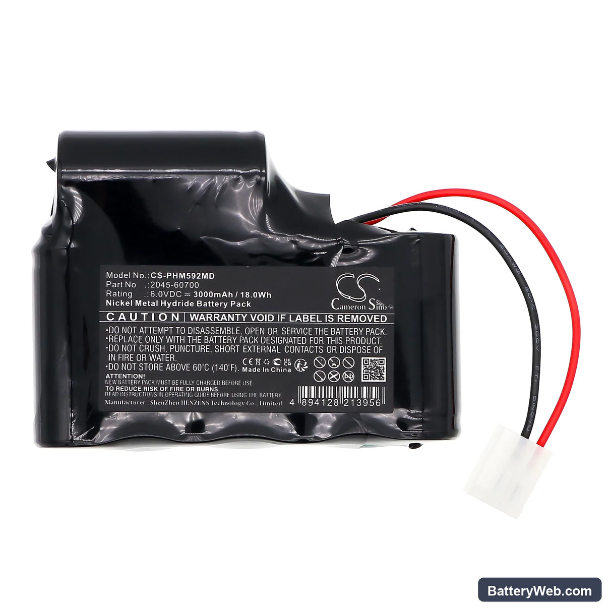 Philips 2040A Mida System Replacement Battery, 6V, 3000mAh, Ni-MH 3