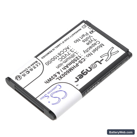 Philips Pocket Memo DPM6000 Replacement Battery, 3.7V, 1250mAh, Li-ion 2