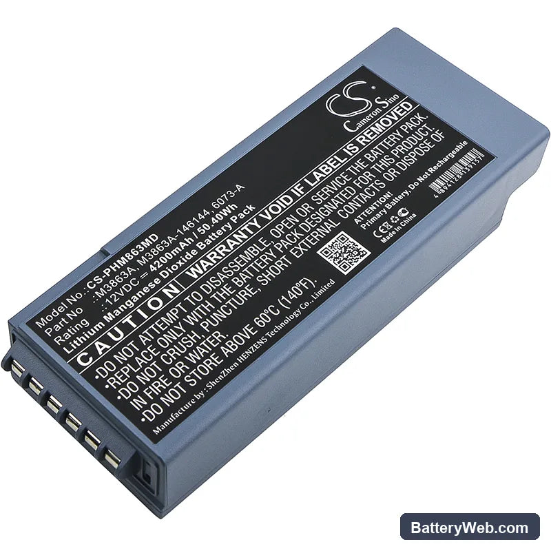 Philips HeartStart FR2 Replacement Battery, 12V, 4200mAh, Li-MnO2 1