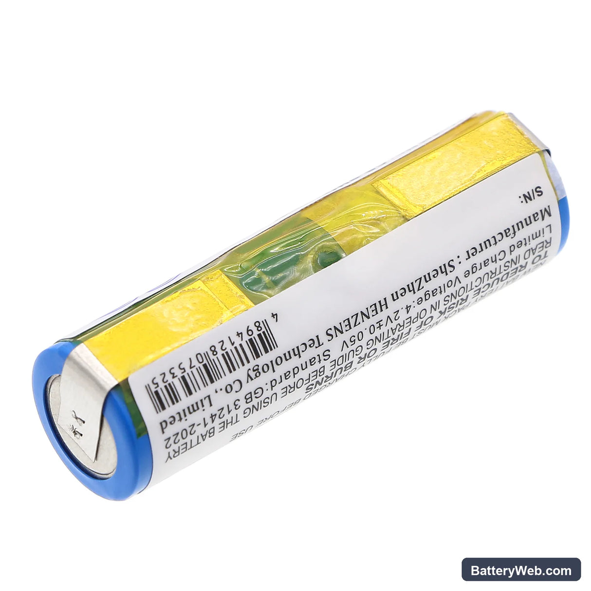 Philips HQ9190 Replacement Battery, 3.7V, 750mAh, Li-ion 2