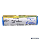 Philips HQ9190 Replacement Battery, 3.7V, 750mAh, Li-ion 3