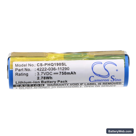 Philips HQ9190 Replacement Battery, 3.7V, 750mAh, Li-ion 3