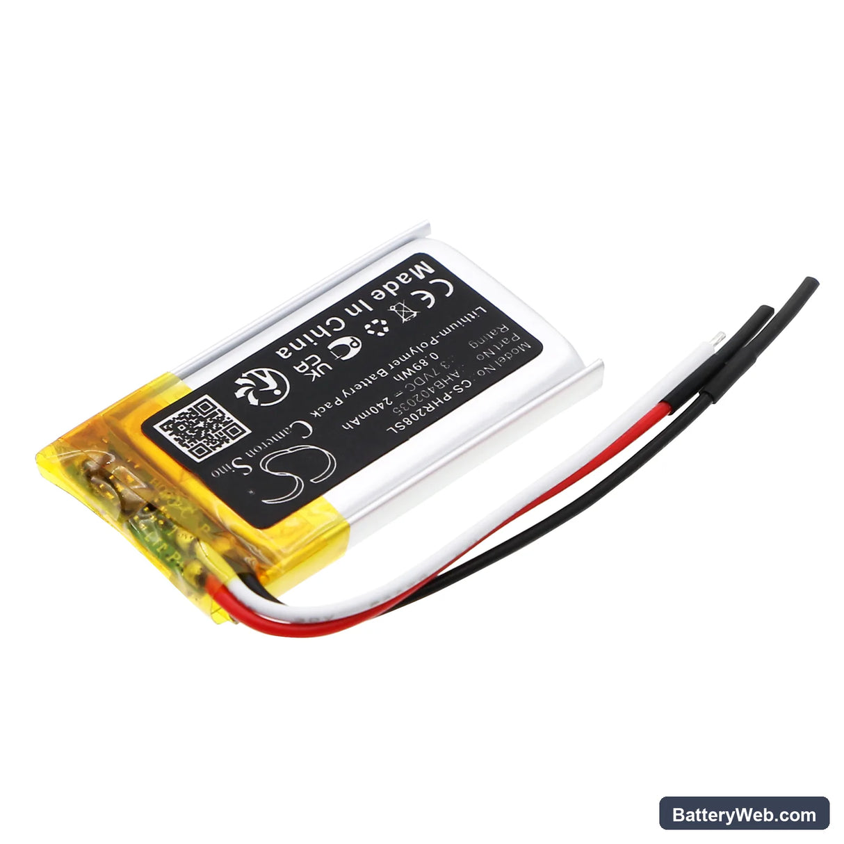 Philips CVR208 Replacement Battery, 3.7V, 240mAh, Li-Polymer 2