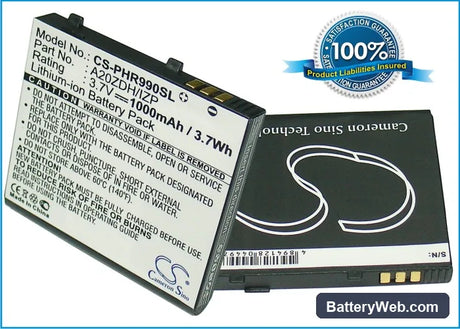 Philips Xenium 9A9r Replacement Battery, 3.7V, 1000mAh, Li-ion 1