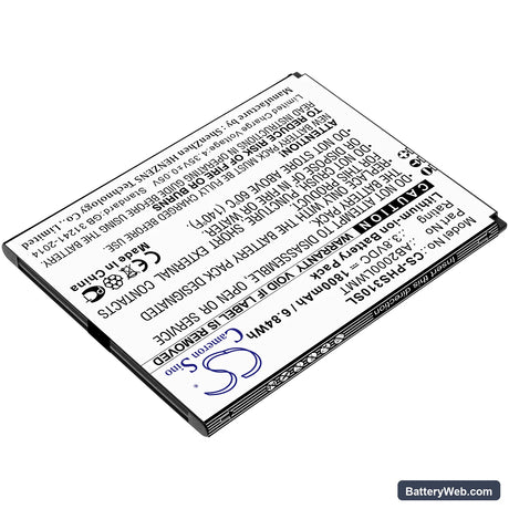 Philips Xenium CTS310X Replacement Battery, 3.8V, 1800mAh, Li-ion 2