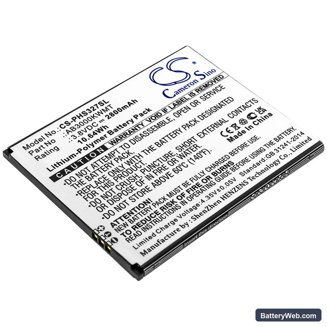 Philips Xenium S327 Replacement Battery, 3.8V, 2800mAh, Li-Polymer 1