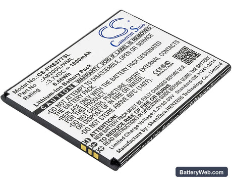 Philips Xenium S337 Replacement Battery, 3.7V, 1800mAh, Li-ion 1