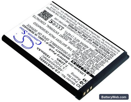 Philips Xenium S399 Replacement Battery, 3.7V, 1950mAh, Li-ion 1