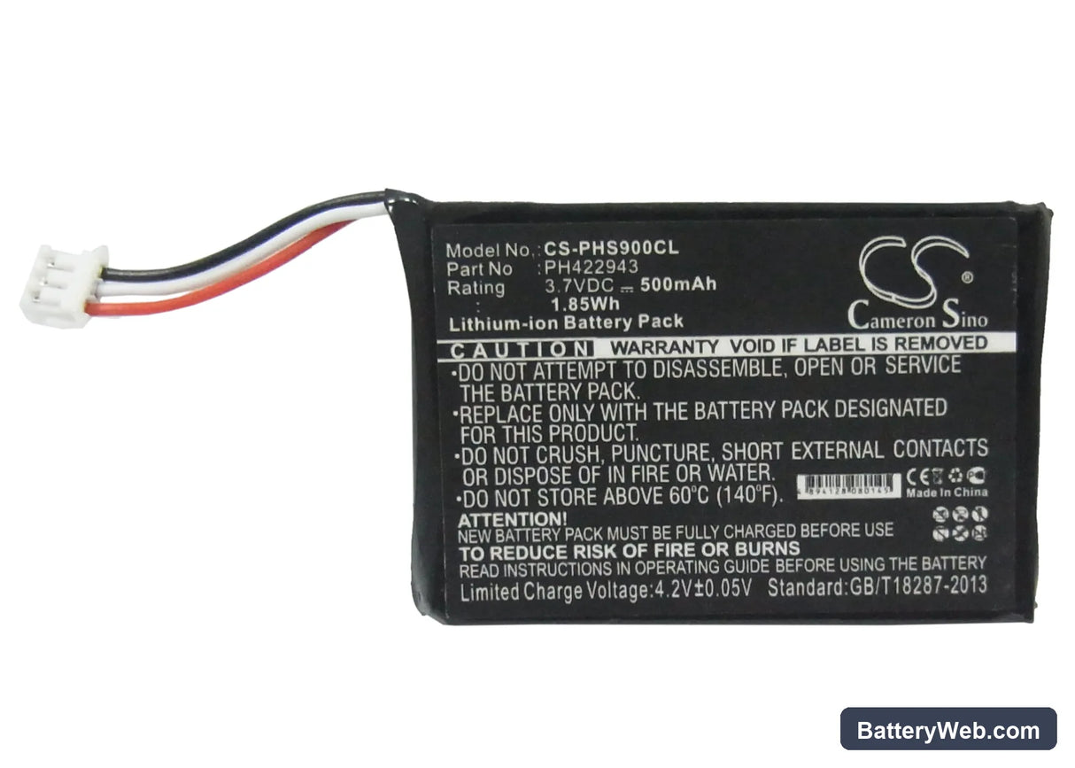 Philips S9A Replacement Battery, 3.7V, 500mAh, Li-ion 5