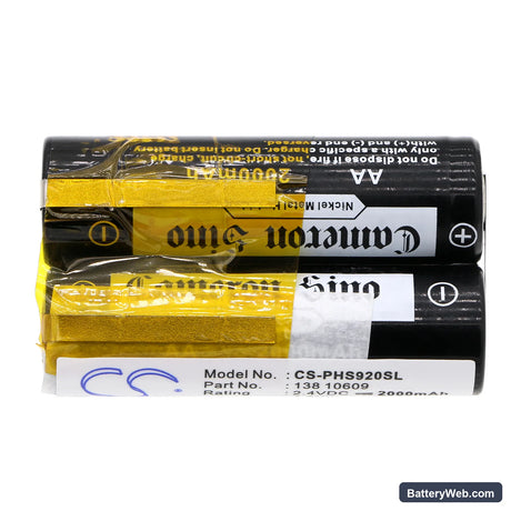 Grundig 8875 Replacement Battery, 2.4V, 2000mAh, Ni-MH 5