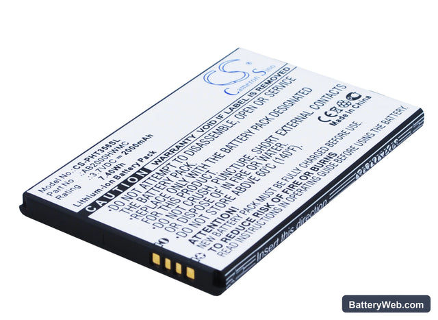 Philips Xenium T3566 Replacement Battery, 3.7V, 2000mAh, Li-ion 1