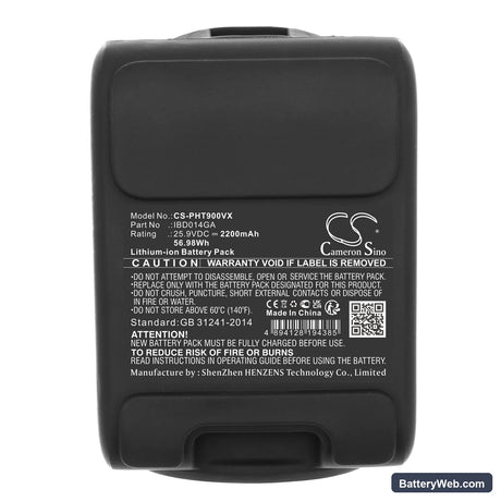 Philips AquaTrio 9000 Replacement Battery, 25.9V, 2200mAh, Li-ion 5