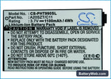 Philips Xenium 9a9T Replacement Battery, 3.7V, 1100mAh, Li-ion 5