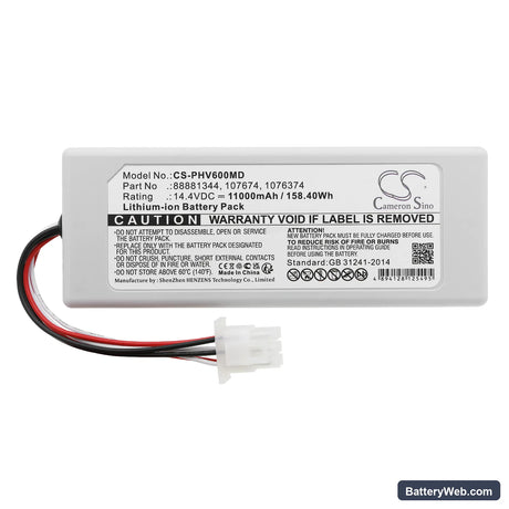 Philips Respirateur V60 Replacement Battery, 14.4V, 11000mAh, Li-ion 3