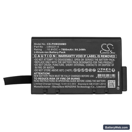 Philips PageWriter TC10 Replacement Battery, 10.8V, 7800mAh, Li-ion 5