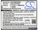 Philips Xenium W3500 Replacement Battery, 3.7V, 2000mAh, Li-ion 5