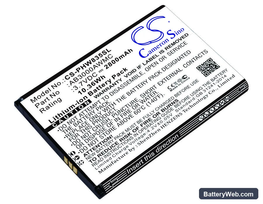 Philips Xenium W8355 Replacement Battery, 3.7V, 2800mAh, Li-ion 1