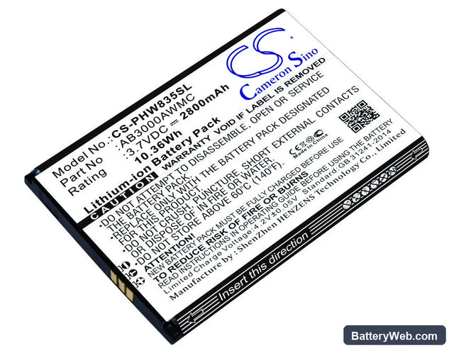 Philips Xenium W8355 Replacement Battery, 3.7V, 2800mAh, Li-ion 1